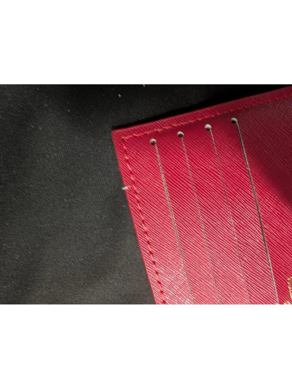 Louis Vuitton Pouchette Red Leather Card Insert